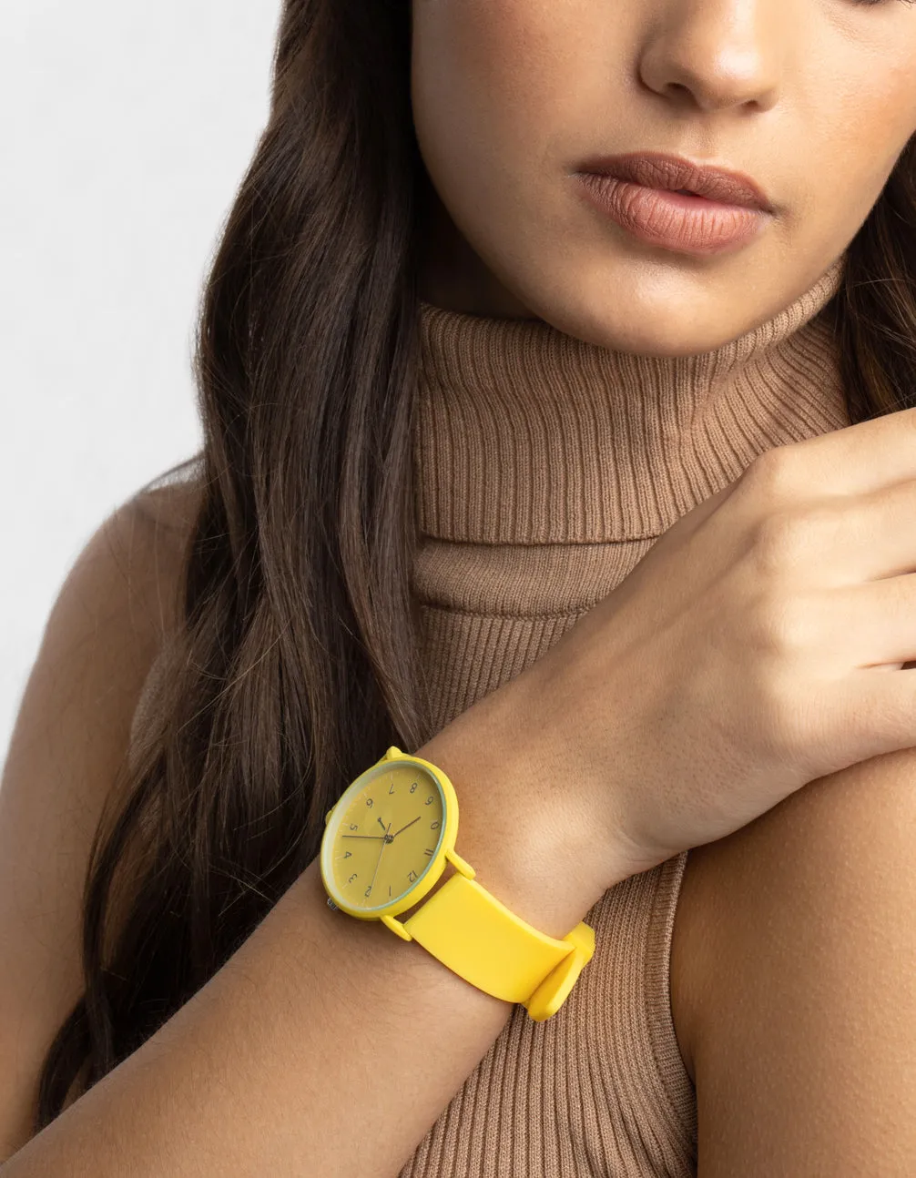 Yellow Bright Silicon Strap Watch